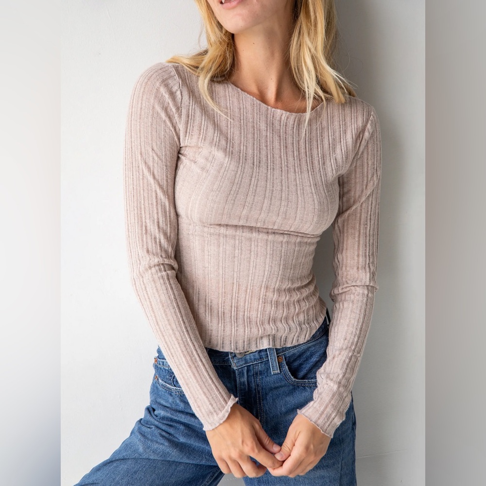 Natural Life | Pearl Knit Layering Top | Sand | M | NWT